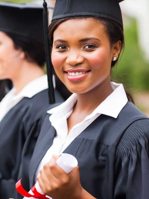 Young African American Woman Student at Graduation